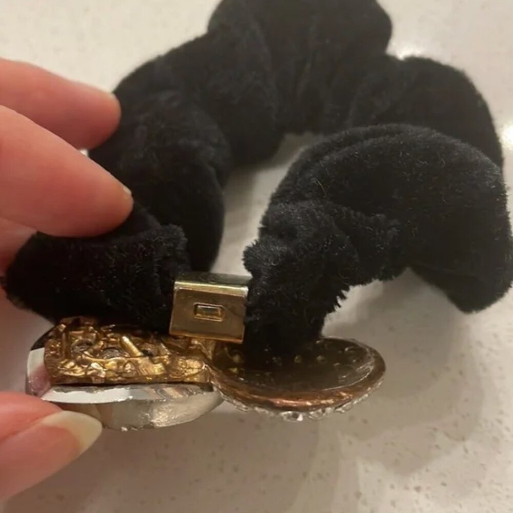 Velvet Scrunchy with Diamonds and Crystal - Picture 8 of 9